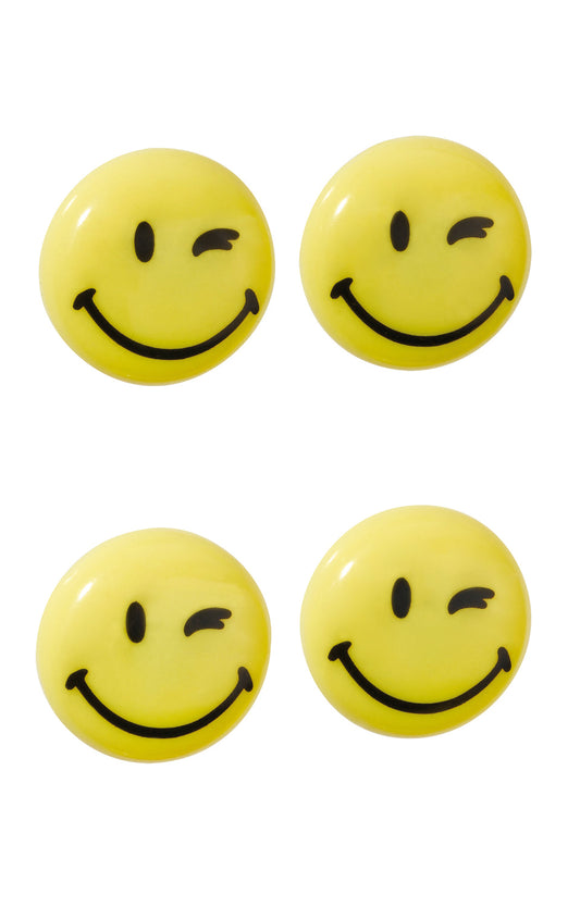 Smiley Magnets, Yellow - 4 Pack