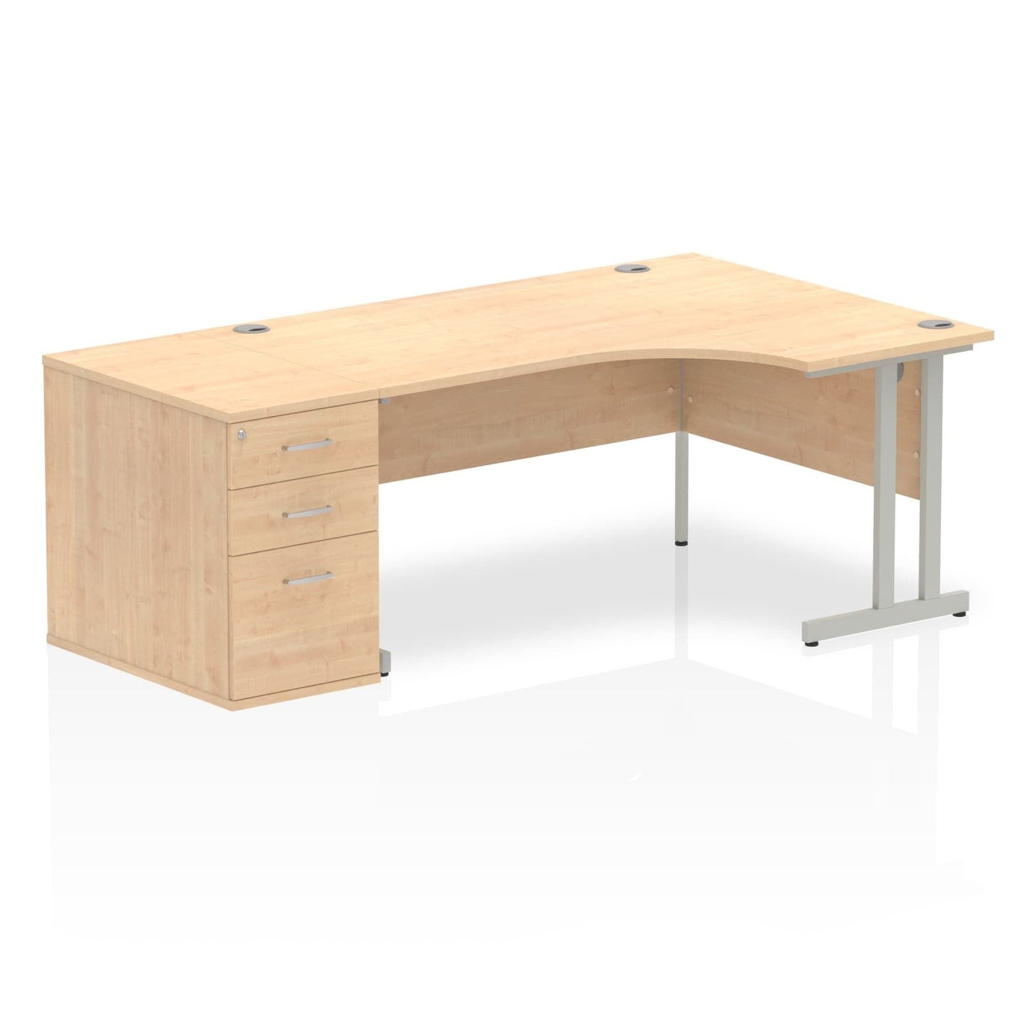 Impulse 1600mm Cantilever Right Crescent Desk Workstation