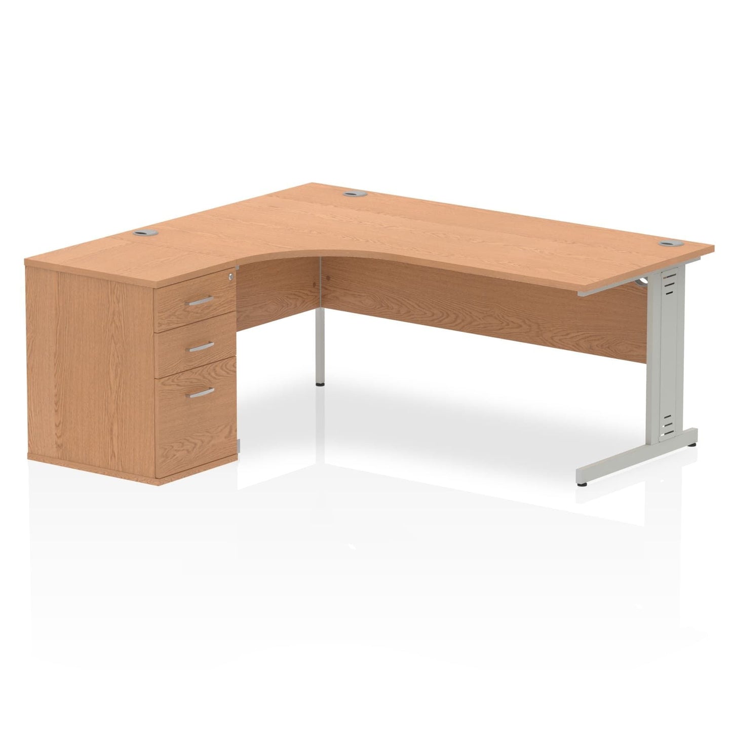 Impulse 1800mm Cable Managed Left Crescent Desk Workstation