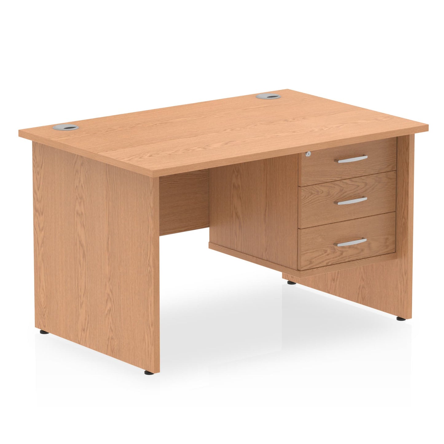 Impulse Panel End Straight Desk With Fixed Pedestal