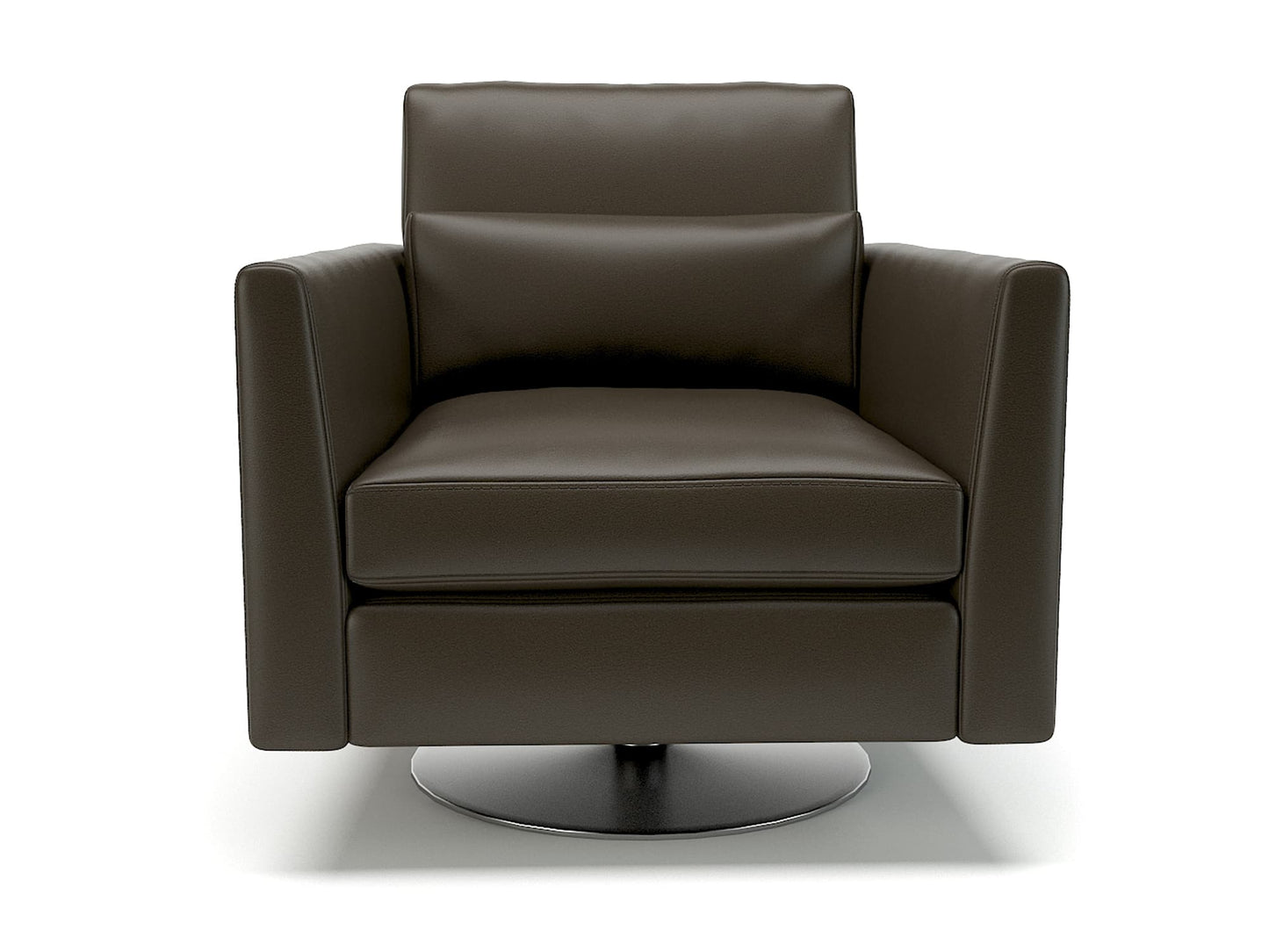 Roselle 90cm Wide Swivel Armchair in Cristina Marrone Ultima Faux Leather