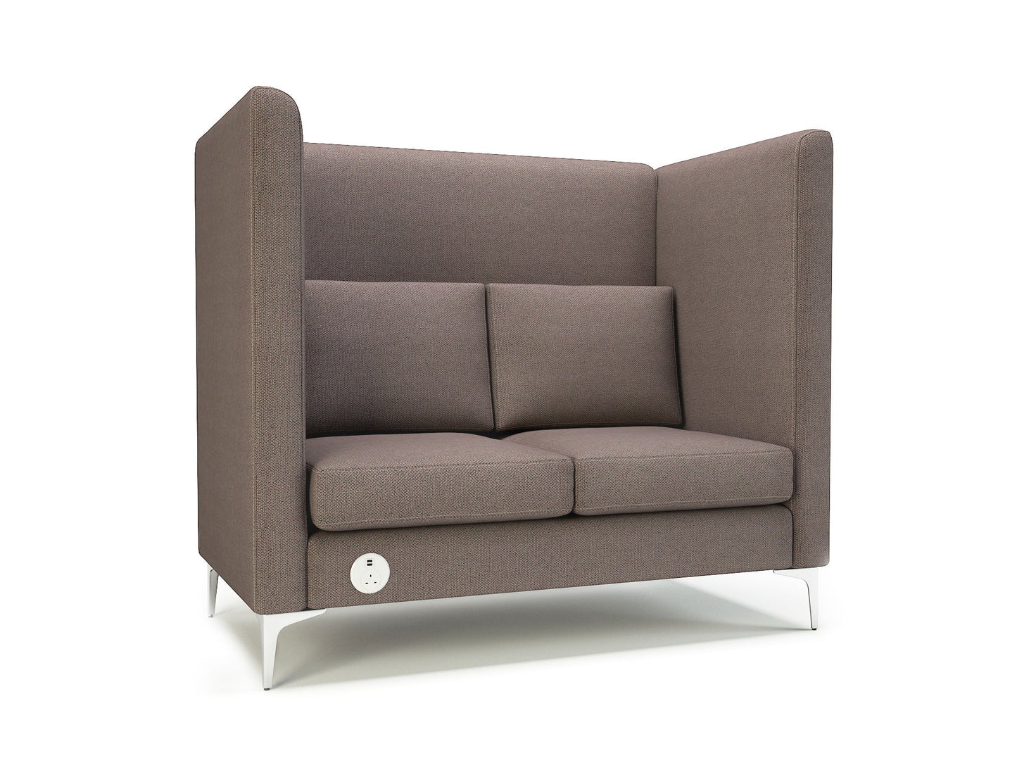 Altus 128cm Wide Privacy Booth in Camira Era Fabric with Socket